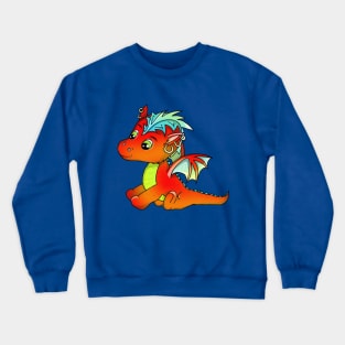 Cute cartoon punk baby dragon Crewneck Sweatshirt